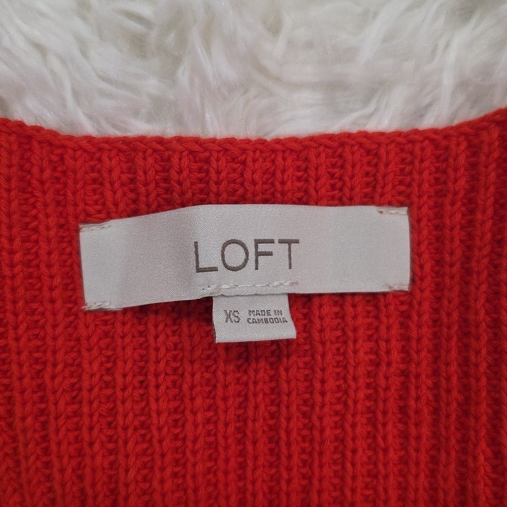 Loft Orange Knit Sleeveless Top. Size XS - Picture 2 of 5